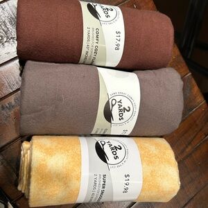 Brown, Gray, Green and Yellow Cozy Flannel Fabric Bundle